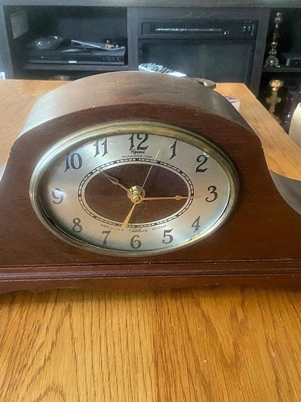 Revere Westminster Chime Clock Mantel Clock in Brown & Gold